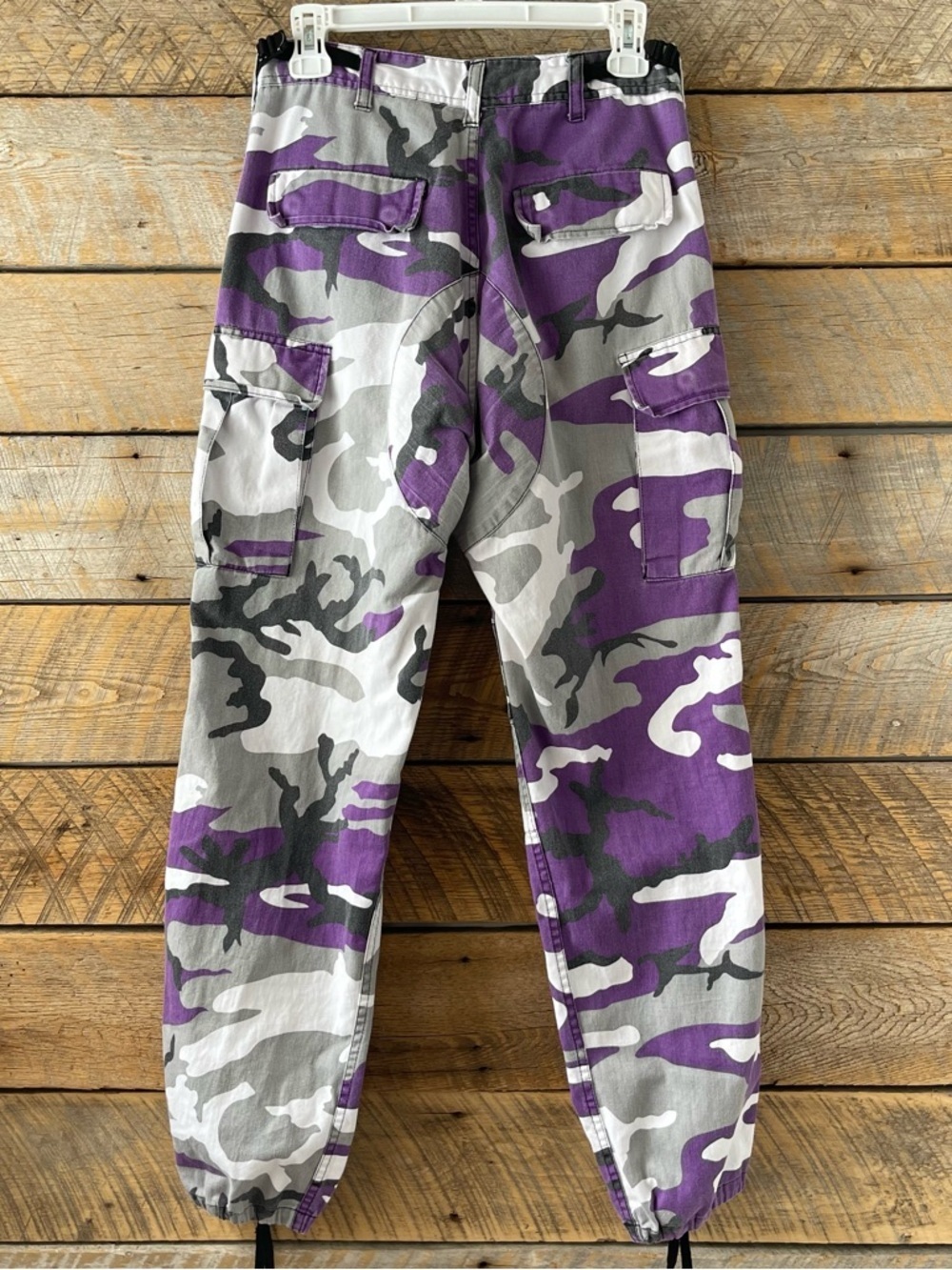 Rothco Pants Purple Camo BDU Cargo Button Fly Drawstring Hem Tactical Sz Small - Picture 2 of 13